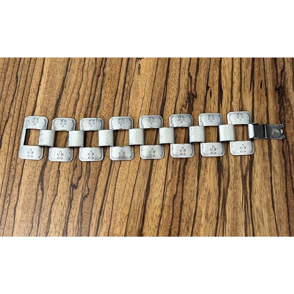 Sarah Coventry "Melody" Wide Bracelet, Silver Tone, 1970s Vintage Jewelry